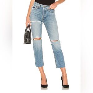 Re/Done Originals Stove Pipe Jean in "The Rip" Blue, Size 27
